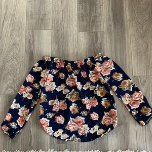 One Clothing Los Angeles floral off shoulder shirt